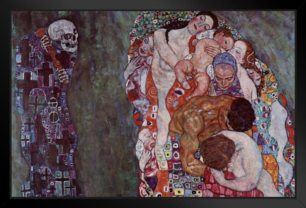 Gustav Klimt Death and Life Gothic Reaper Art Nouveau Prints and Posters Gustav Klimt Canvas Wall Art Fine Art Wall Decor Women Landscape Abstract Painting Stand or Hang Wood Frame Display 9x13