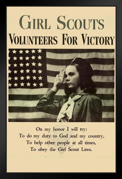 WPA War Propaganda Girl Scouts Volunteers for Victory Art Print Stand or Hang Wood Frame Display Poster Print 9x13