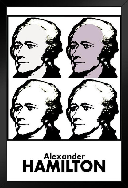 Alexander Hamilton Founding Father Pop Art Poster Colorful USA United States Politician Stand or Hang Wood Frame Display 9x13