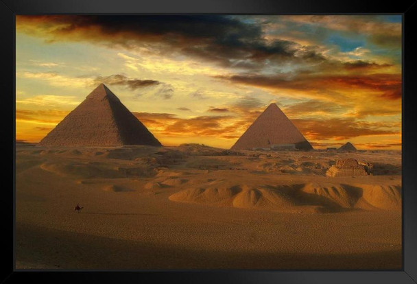 The Dawn of Man Sand Dune near Pyramids of Giza Photo Photograph Art Print Stand or Hang Wood Frame Display Poster Print 13x9