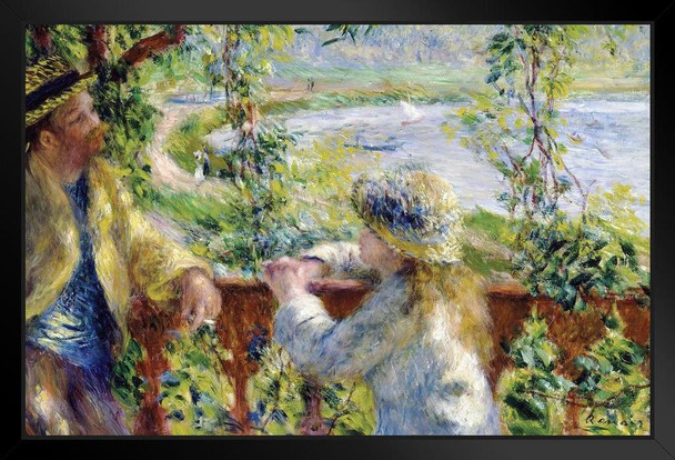 Pierre Auguste Renoir By the Water Realism Romantic Artwork Renoir Canvas Wall Art French Impressionist Art Posters Portrait Painting Landscape Posters Stand or Hang Wood Frame Display 9x13