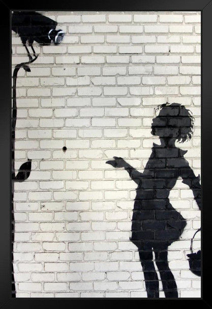 Banksy Flower Girl Street Art Banksy Canvas Print Bansky Modern Art Grafitti Canvas Wall Art Street Art Prints Graffiti Art For Wall Art Canvas Retro Pop Art Stand or Hang Wood Frame Display 9x13