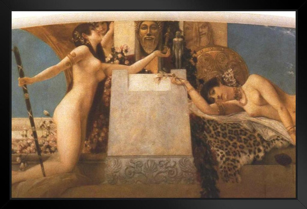 Gustav Klimt Altar of Dionysos Detail Art Nouveau Prints and Posters Gustav Klimt Canvas Wall Art Fine Art Wall Decor Women Landscape Abstract Painting Stand or Hang Wood Frame Display 9x13