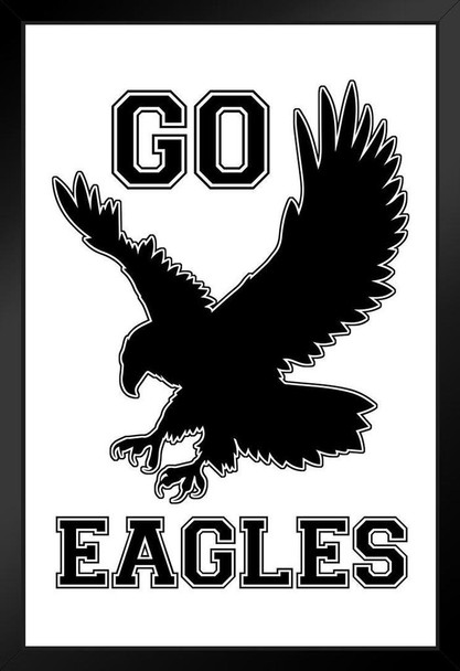 Mascots Go Eagles White Stand or Hang Wood Frame Display 9x13