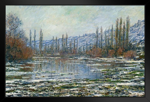 Claude Monet The Thaw at Vetheuil Impressionist Art Posters Claude Monet Prints Nature Landscape Painting Claude Monet Canvas Wall Art French Monet Art Stand or Hang Wood Frame Display 9x13