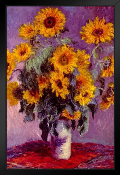 Claude Monet Bouquet of Sunflowers 1881 Impressionist Oil Canvas Still Life Painting Vivid Colors Art Print Stand or Hang Wood Frame Display Poster Print 9x13