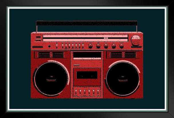 Boombox Red Pop Art Print Stand or Hang Wood Frame Display Poster Print 9x13