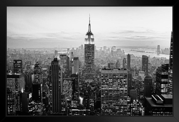 Empire State Building New York City NYC Skyline B&W Photograph Photo Photograph Art Print Stand or Hang Wood Frame Display Poster Print 13x9