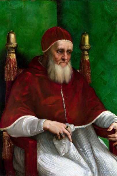 Raphael Pope Julius II Fine Art Realism Romantic Artwork Raffaello Prints Biblical Drawings Portrait Painting Wall Art Renaissance Posters Canvas Art Cool Wall Art Print Poster 12x18