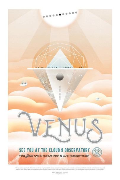 Laminated Venus NASA Space Travel Poster Dry Erase Sign 24x36