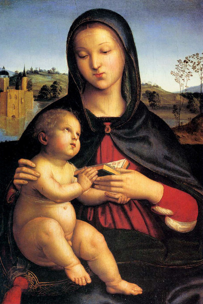 Raphael Madonna and Child with Book Fine Art Cool Wall Art Print Poster 12x18
