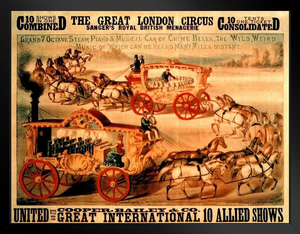 The Great London Circus Sangers Royal British Managerie Art Print Stand or Hang Wood Frame Display Poster Print 13x9