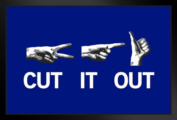 Cut It Out Hands Retro TV Show Art Print Stand or Hang Wood Frame Display Poster Print 13x9