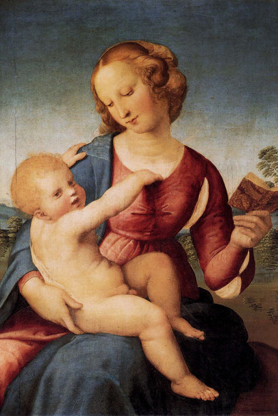 Raphael Colonna Madonna Family Fine Art Realism Romantic Artwork Michelangelo Prints Biblical Drawings Portrait Painting Wall Art Renaissance Posters Canvas Art Cool Wall Art Print Poster 12x18