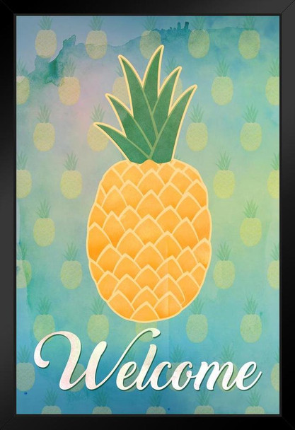 Welcome Pineapple Art Print Stand or Hang Wood Frame Display Poster Print 9x13