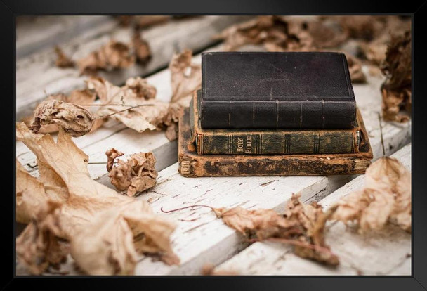 The Very Old Antique Books Photo Photograph Art Print Stand or Hang Wood Frame Display Poster Print 13x9