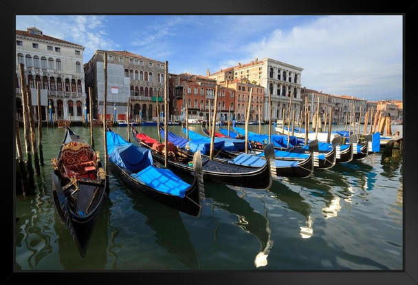 Gondolas on the Grand Canal Venice Italy Photo Photograph Art Print Stand or Hang Wood Frame Display Poster Print 13x9