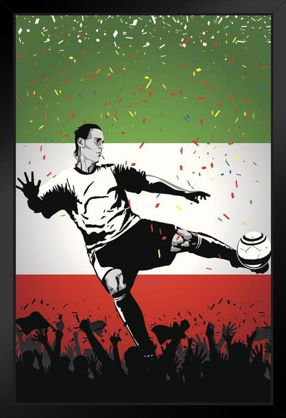 Italy Soccer Player Sports Art Print Stand or Hang Wood Frame Display Poster Print 9x13