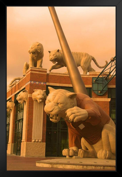 Tiger Statues Comerica Park Detroit Michigan Photo Photograph Art Print Stand or Hang Wood Frame Display Poster Print 13x9