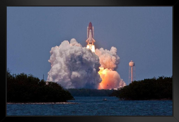 Space Shuttle STS 125 Clears the Tower Launch Photo Photograph Art Print Stand or Hang Wood Frame Display Poster Print 13x9