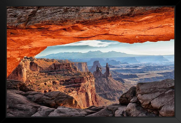 Inside Mesa Arch at Sunrise Photo Photograph Art Print Stand or Hang Wood Frame Display Poster Print 13x9