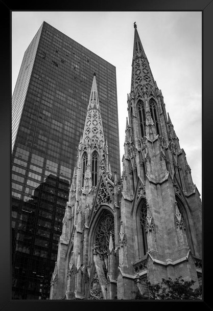 Facade St Patricks Cathedral New York City NYC Photo Photograph Art Print Stand or Hang Wood Frame Display Poster Print 9x13