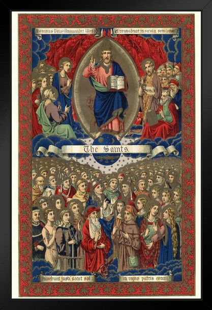 The Saints in Heaven Religious Art Print Stand or Hang Wood Frame Display Poster Print 9x13