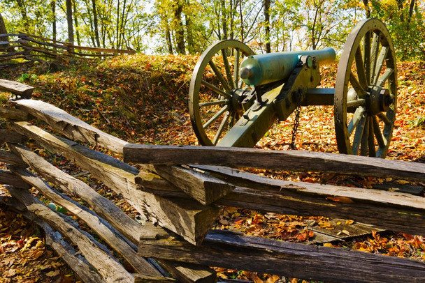 Laminated Civil War Cannon Kennesaw Battlefield Georgia Park Photo Photograph American History Union Army Poster Dry Erase Wall Art 36x24