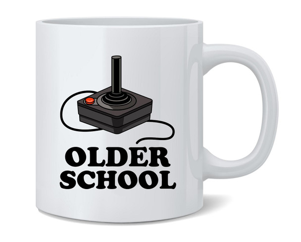 Older School Funny Retro Video Game Graphic Controller Joystick Logo Ceramic Coffee Mug Tea Cup Fun Novelty Gift 12 oz