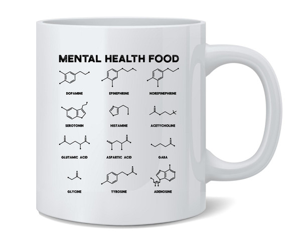 Mental Health Food Brain Chemicals Coffee Mug Tea Cup 12oz