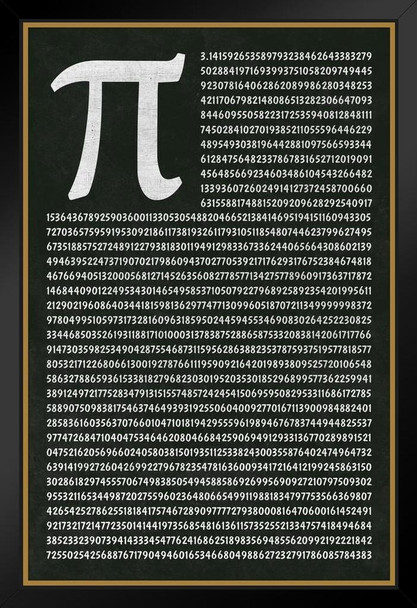 Mathematical Number PI to 1801 Decimals Greek Letter Math Classroom Science Educational Teacher Learning Homeschool Chart Display Supplies Teaching Aide Pie Stand or Hang Wood Frame Display 9x13