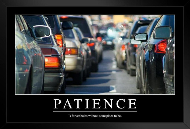 Patience Traffic Funny Demotivational Art Print Stand or Hang Wood Frame Display Poster Print 9x13