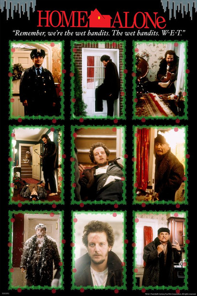 Home Alone Harry and Marv Were The Wet Bandits Montage Funny Christmas Movie Kevin McAllister Holiday Film Laminated Dry Erase Sign Poster 12x18