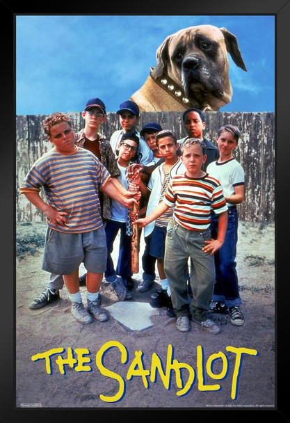 The Sandlot Movie Big Dog The Beast Baseball Bat Sports Film Classic Cool Wall Decor Art Print Black Wood Framed Poster 12x18