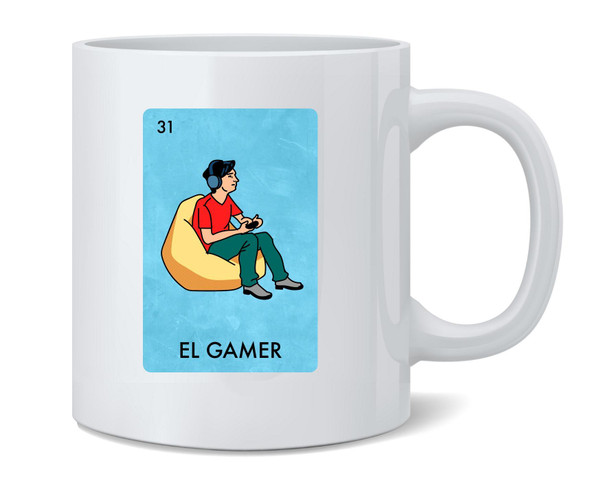 El Gamer Video Games Funny Mexican Lottery Parody Mug 12oz