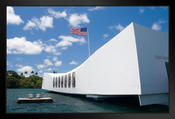 USS Arizona Memorial Pearl Harbor Honolulu Hawaii Photo Photograph Art Print Stand or Hang Wood Frame Display Poster Print 13x9