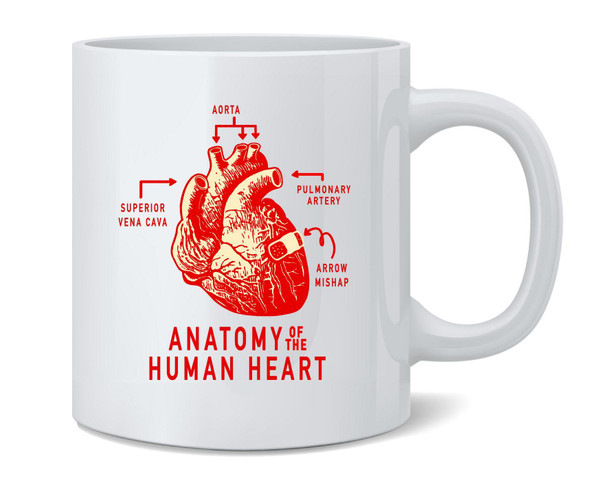 Anatomy Human Heart Love Funny Arrow Cupid Coffee Mug 12oz