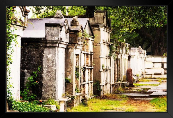 Tombs and Mausoleums in Old Cemetery New Orleans Photo Photograph Art Print Stand or Hang Wood Frame Display Poster Print 13x9