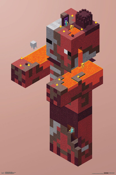 Minecraft Pigman Nether Video Game Gaming Cool Wall Art Print Poster 22x34