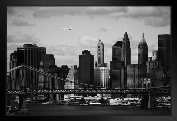 Space Shuttle Enterprise Flying Over New York NYC Photo Photograph Art Print Stand or Hang Wood Frame Display Poster Print 13x9