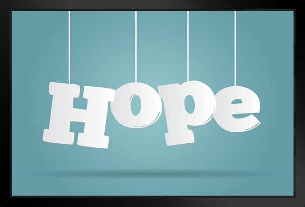 Hope Hanging Letters Inspirational Art Print Stand or Hang Wood Frame Display Poster Print 13x9