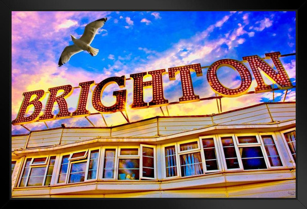 Brighton Sign by Chris Lord Photo Photograph Art Print Stand or Hang Wood Frame Display Poster Print 9x13
