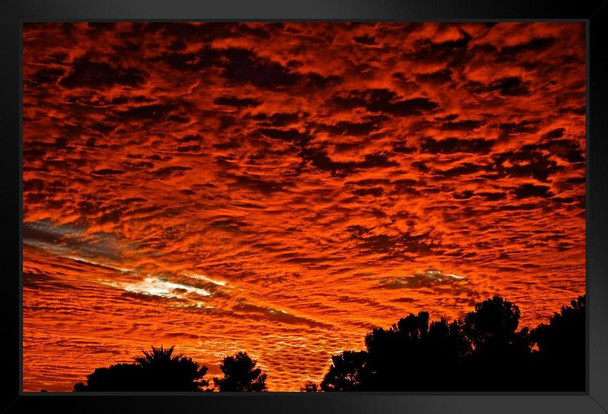 Fire in the Sky at Dusk El Paso Texas Photo Photograph Art Print Stand or Hang Wood Frame Display Poster Print 13x9