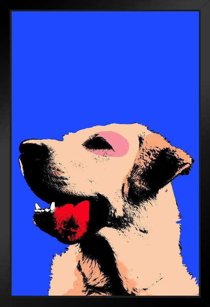 Labrador Retriever With Tongue Out Pop Dog Posters For Wall Funny Dog Wall Art Dog Wall Decor Dog Posters For Kids Bedroom Animal Wall Poster Cute Animal Posters Stand or Hang Wood Frame Display 9x13