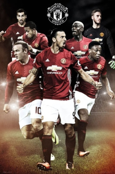 Manchester United Players 16/17 Soccer Football Sports Cool Wall Decor Art Print Poster 24x36