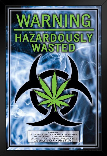 Warning Hazardously Wasted Funny Art Print Stand or Hang Wood Frame Display Poster Print 9x13