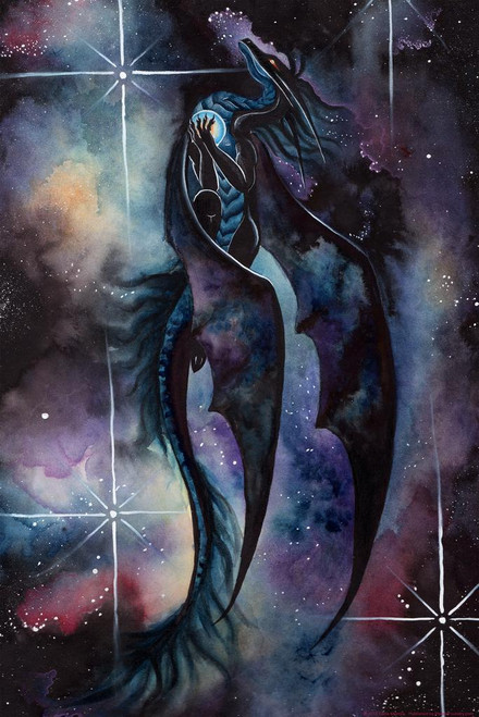 Carried by Darkness by Carla Morrow Galaxy Nebula Starry Sky Black