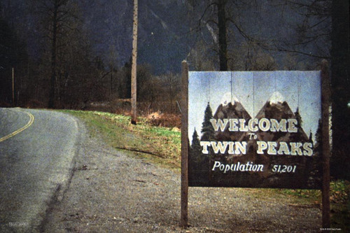 Laminated Welcome To Twin Peaks Sign Opening Credits Season 1