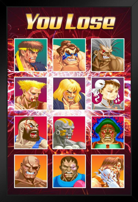 Street Fighter 2 Ken vs Blanka CAPCOM Classic Vintage Retro 90s Video Game  Merchandise Gamer Fighting Stand or Hang Wood Frame Display 9x13 - Poster  Foundry