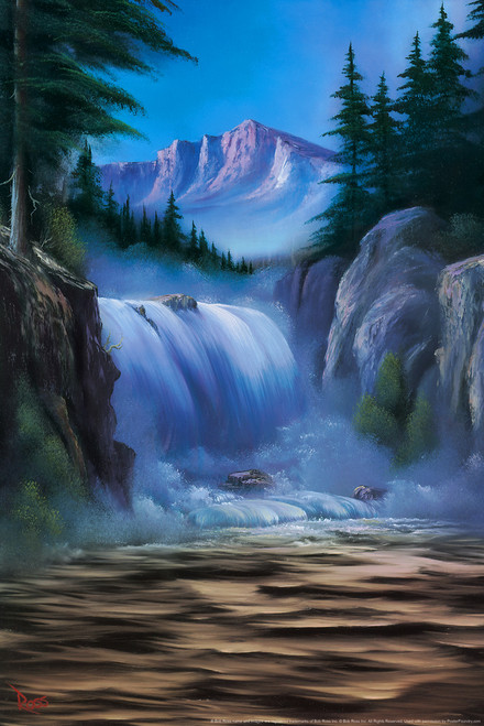 Bob Ross Spectacular Waterfall Art Print Painting Cool Wall Art